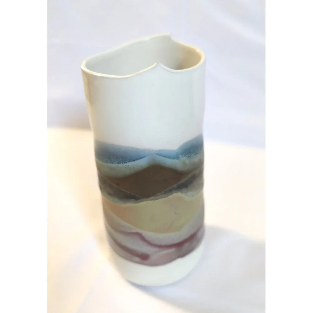 VTG Bonnema Signed Studio Pottery Vase Bethel, Maine Contemporary 7.5 in Tall